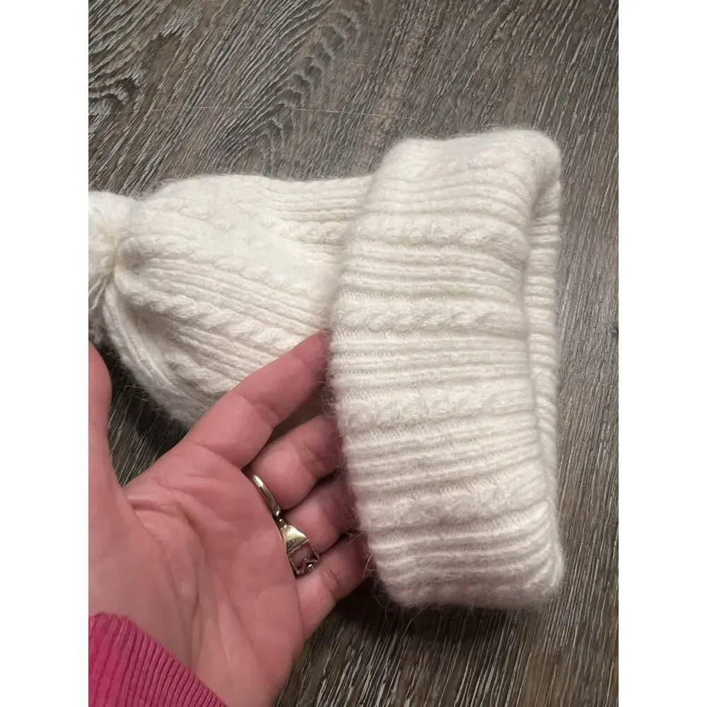 NWOT‎ Girls Wool Angora Cable Knit Scarf, Hat & Mittens Set Made In Europe